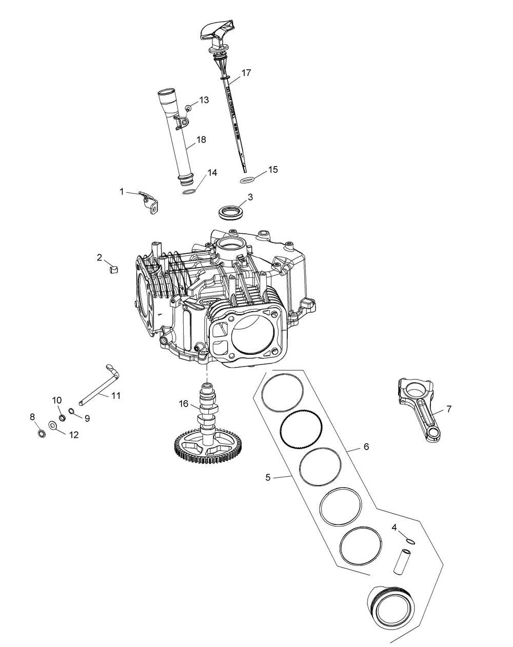 Kohler Kt735-3017 Crankcase Diagram and Parts List for Z-FORCESZ54 (17ASDGHC-17ASDGHC010)(2015) Cub Cadet Lawn Tractor
